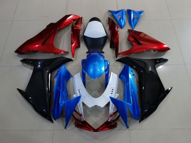 11-24 Personnalisé Rouge Noir & Bleu GSXR 600-750 Carénage Moto