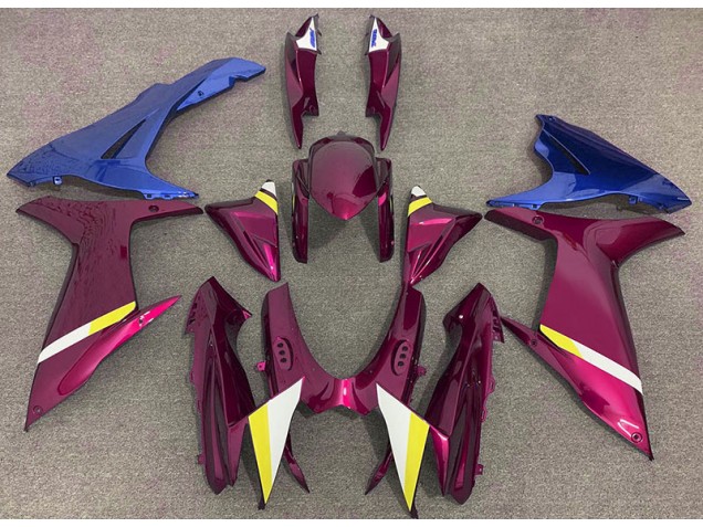 11-24 Rouge Brillant & Bleu GSXR 600-750 Carénage Moto 11-24 Rouge Brillant & Bleu GSXR 600-750 Carénage Moto
