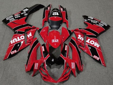 11-24 Rouge Brillant & Noir Motul GSXR 600-750 Carénage Moto