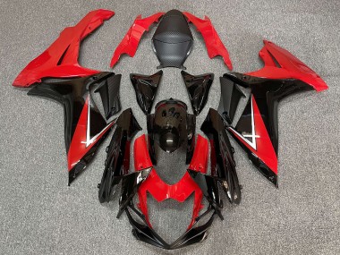 11-24 Rouge Profond & Noir Brillant GSXR 600-750 Carénage Moto