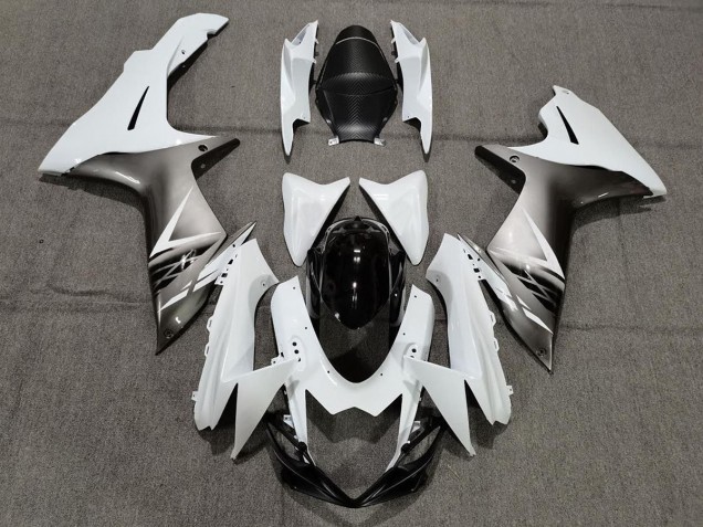 11-24 Style Blanc Brillant & Argent GSXR 600-750 Carénage Moto 11-24 Style Blanc Brillant & Argent GSXR 600-750 Carénage Moto