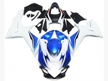 11-24 Style Blanc Brillant & Bleu GSXR 600-750 Carénage Moto