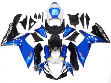 11-24 Style Bleu Avec Des Étoiles Rouges GSXR 600-750 Carénage Moto