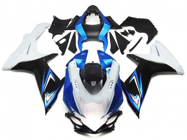 11-24 Style Bleu Clair & Blanc Brillant Avec Noir GSXR 600-750 Carénage Moto 11-24 Style Bleu Clair & Blanc Brillant Avec Noir GSXR 600-750 Carénage Moto