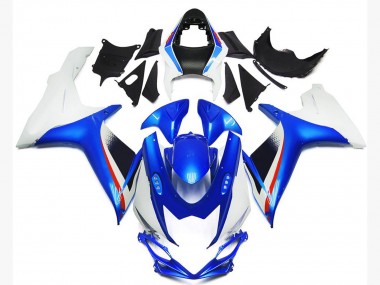 11-24 Style Bleu Profond & Blanc Brillant GSXR 600-750 Carénage Moto