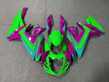 11-24 Vert Bleu Clair & Magenta GSXR 600-750 Carénage Moto
