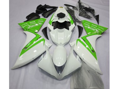 12-14 Blanc Brillant & Vert R1 Carénage Moto