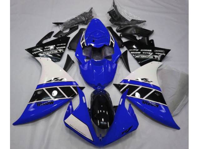 12-14 Bleu Brillant Blanc & Noir R1 Carénage Moto