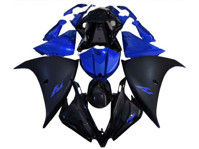 12-14 Noir Mat & Bleu R1 Carénage Moto 12-14 Noir Mat & Bleu R1 Carénage Moto