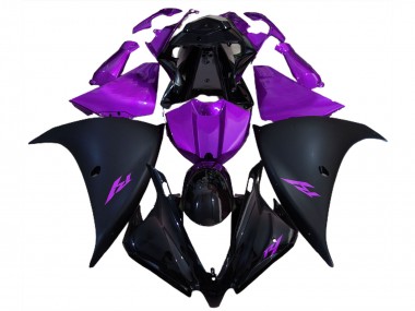 12-14 Noir Mat & Violet R1 Carénage Moto