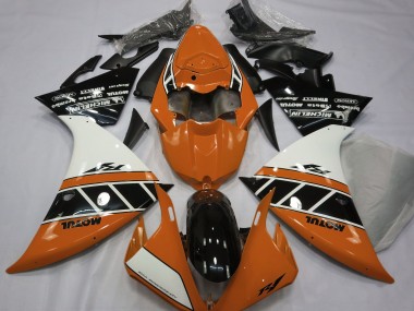 12-14 Orange Brillant Blanc & Noir R1 Carénage Moto