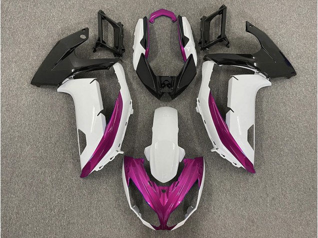 12-16 Blanc Brillant & Magenta Ninja 650R Carénage Moto 12-16 Blanc Brillant & Magenta Ninja 650R Carénage Moto