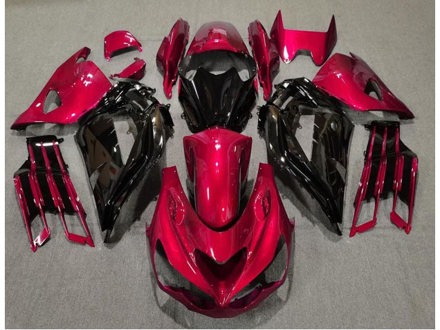 12-21 Rouge Brillant & Noir ZX14R Carénage Moto 12-21 Rouge Brillant & Noir ZX14R Carénage Moto