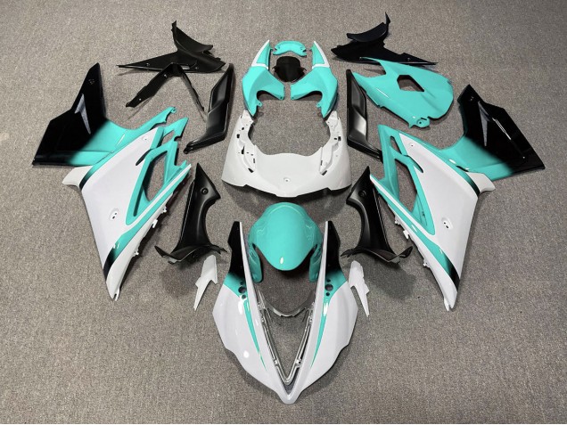 13-16 Blanc Brillant & Bleu Sarcelle Daytona 675 Carénage Moto 13-16 Blanc Brillant & Bleu Sarcelle Daytona 675 Carénage Moto