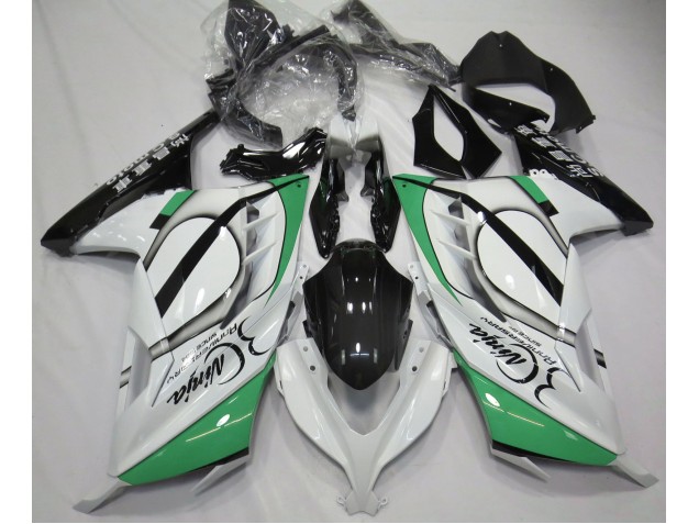 13-18 Blanc Brillant & Vert Ninja 300 Carénage Moto 13-18 Blanc Brillant & Vert Ninja 300 Carénage Moto
