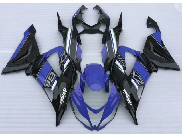 13-18 Bleu Brillant & Noir ZX6R Carénage Moto 13-18 Bleu Brillant & Noir ZX6R Carénage Moto
