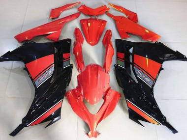 13-18 Rouge Bonbon & Noir Ninja 300 Carénage Moto