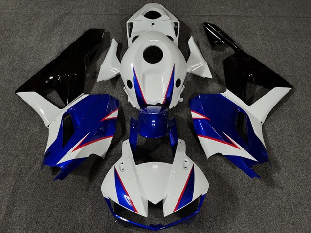 13-23 Blanc Brillant & Bleu Profond CBR600RR Carénage Moto 13-23 Blanc Brillant & Bleu Profond CBR600RR Carénage Moto