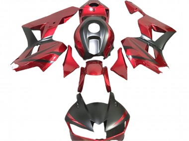 13-23 Rouge Profond & Noir Mat CBR600RR Carénage Moto