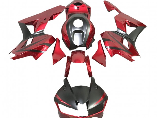 13-23 Rouge Profond & Noir Mat CBR600RR Carénage Moto 13-23 Rouge Profond & Noir Mat CBR600RR Carénage Moto