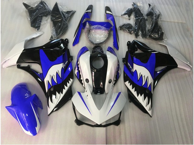 15-18 Requin Bleu & Blanc R3 Carénage Moto 15-18 Requin Bleu & Blanc R3 Carénage Moto