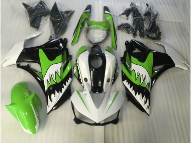 15-18 Requin Vert Lime & Blanc R3 Carénage Moto