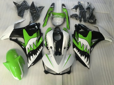 15-18 Requin Vert Lime & Blanc R3 Carénage Moto