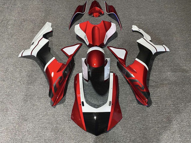15-19 Accents Rouges & Fibre De Carbone R1 Carénage Moto 15-19 Accents Rouges & Fibre De Carbone R1 Carénage Moto