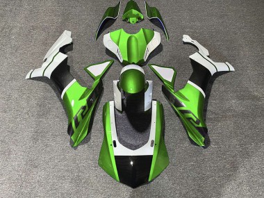 15-19 Accents Verts & Fibre De Carbone R1 Carénage Moto