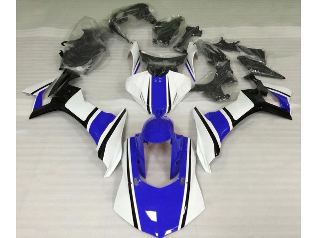 15-19 Blanc Brillant Bleu & Noir R1 Carénage Moto 15-19 Blanc Brillant Bleu & Noir R1 Carénage Moto