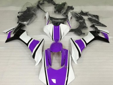 15-19 Blanc Brillant Violet & Noir R1 Carénage Moto
