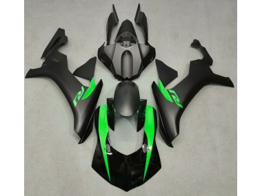 15-19 Noir Mat & Vert R1 Carénage Moto