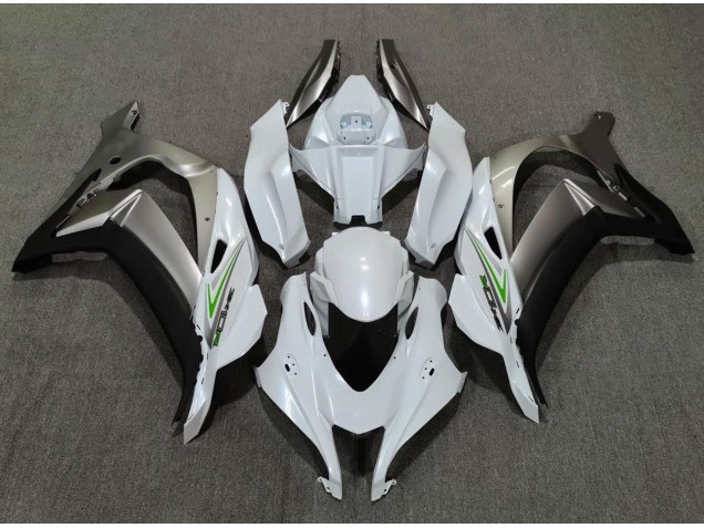 16-19 Blanc Nacré & Argent ZX10R Carénage Moto 16-19 Blanc Nacré & Argent ZX10R Carénage Moto