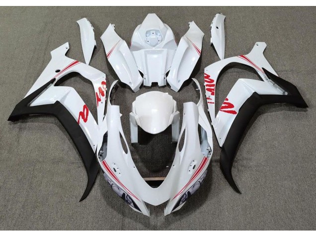 16-19 Logos Blanc Nacré & Rouge ZX10R Carénage Moto 16-19 Logos Blanc Nacré & Rouge ZX10R Carénage Moto