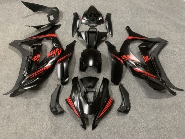 16-19 Noir Mat & Rouge ZX10R Carénage Moto