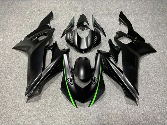 17-21 Accents De Noir Mat & De Vert R6 Carénage Moto 17-21 Accents De Noir Mat & De Vert R6 Carénage Moto