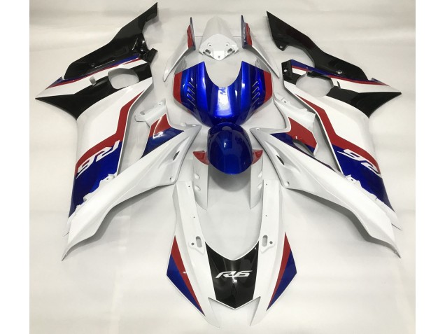 17-21 Blanc Brillant & Bleu Profond R6 Carénage Moto
