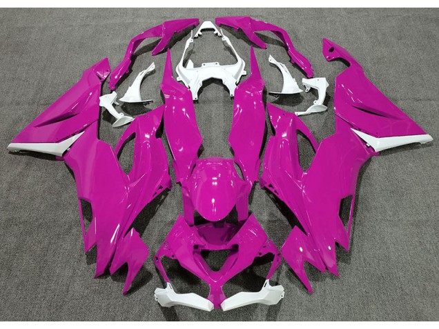 19-23 Rose Brillant & Blanc ZX6R Carénage Moto 19-23 Rose Brillant & Blanc ZX6R Carénage Moto