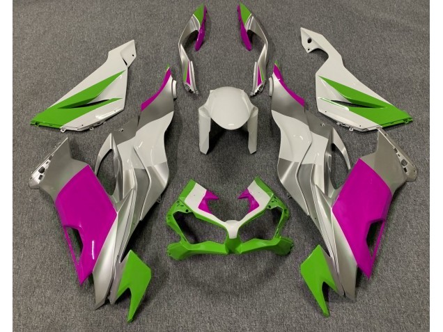 19-23 Vert Brillant Rose & Argent ZX6R Carénage Moto 19-23 Vert Brillant Rose & Argent ZX6R Carénage Moto