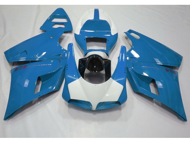 93-05 Bleu Clair Brillant & Blanc Ducati 996 748 916 998 Carénage Moto