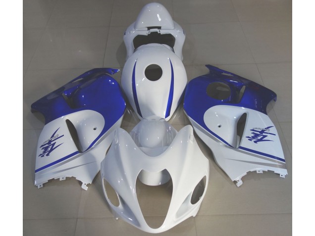97-07 Blanc Brillant & Bleu Profond GSXR 1300 Carénage Moto 97-07 Blanc Brillant & Bleu Profond GSXR 1300 Carénage Moto