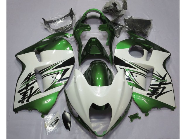 97-07 Blanc Brillant & Vert GSXR 1300 Carénage Moto 97-07 Blanc Brillant & Vert GSXR 1300 Carénage Moto