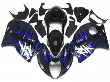 97-07 Noir Avec Bleu Profond Flamme GSXR 1300 Carénage Moto