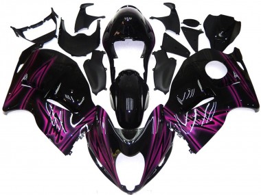 97-07 Noir Brillant Personnalisé Avec Rose GSXR 1300 Carénage Moto