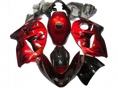 97-07 Rouge & Noir Flamme GSXR 1300 Carénage Moto