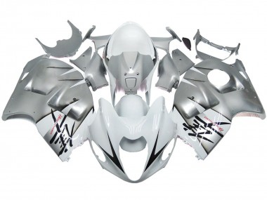 97-07 Style Argent & Blanc Brillant OEM GSXR 1300 Carénage Moto