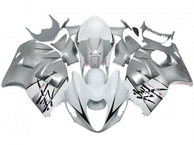 97-07 Style Argent & Blanc Brillant OEM GSXR 1300 Carénage Moto