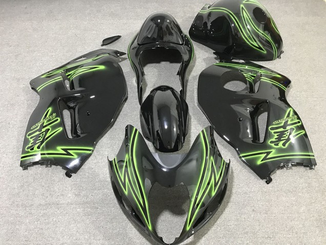 97-07 Éclair Noir & Vert GSXR 1300 Carénage Moto 97-07 Éclair Noir & Vert GSXR 1300 Carénage Moto