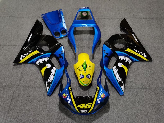 98-02 Requin Bleu & Jaune R6 Carénage Moto 98-02 Requin Bleu & Jaune R6 Carénage Moto