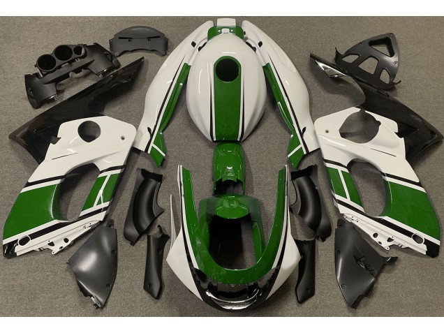 98-07 Blanc Brillant & Vert Foncé YZF600 Carénage Moto 98-07 Blanc Brillant & Vert Foncé YZF600 Carénage Moto